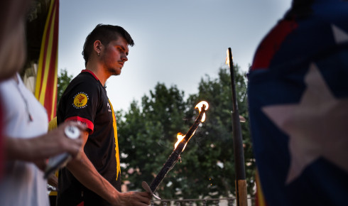 Arribada de la Flama del Canigó. Foto de Tomàs Muñoz