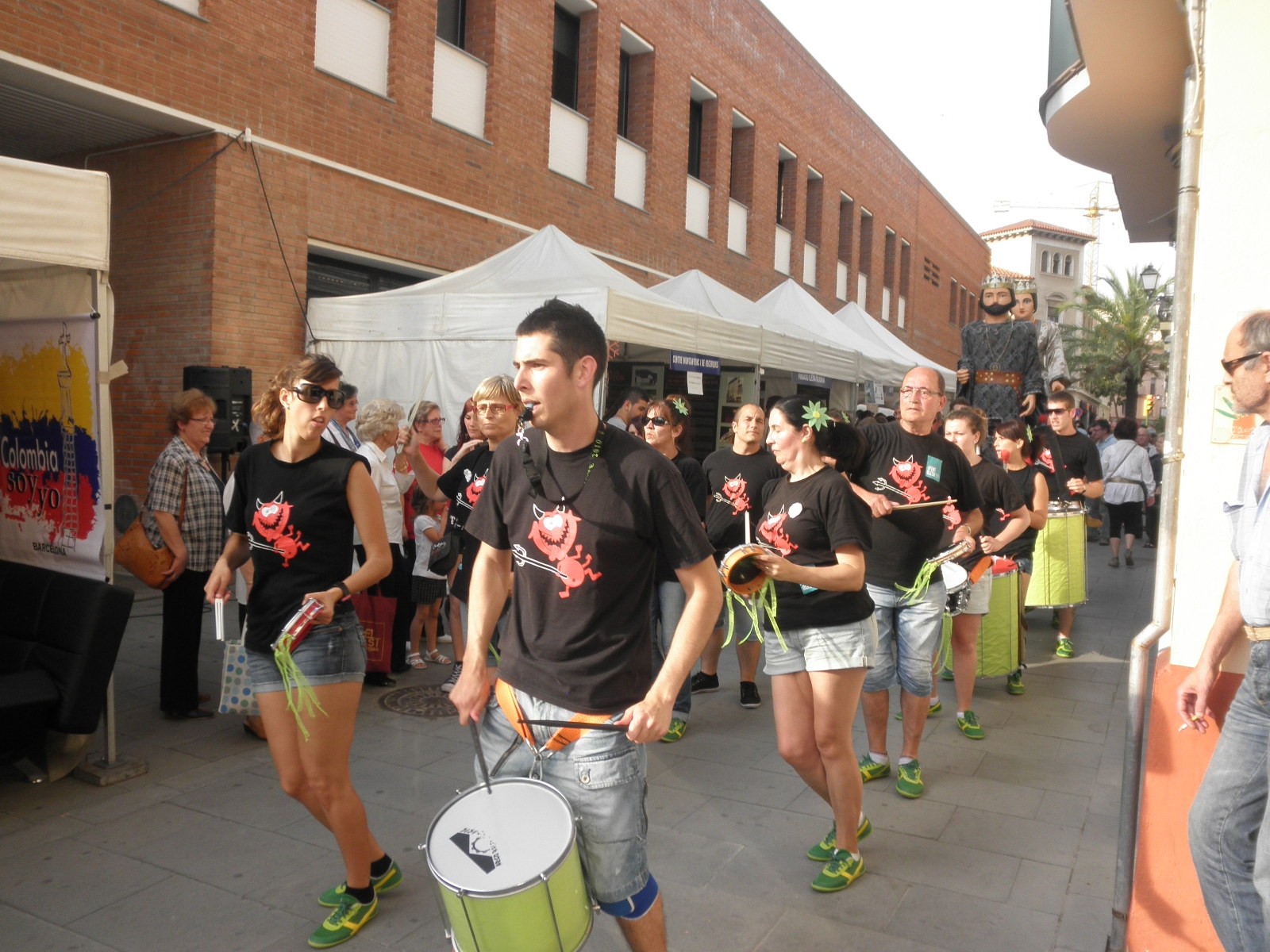 Diablots d'Olesa percussion performance in the Mostra d'Entitats festival.